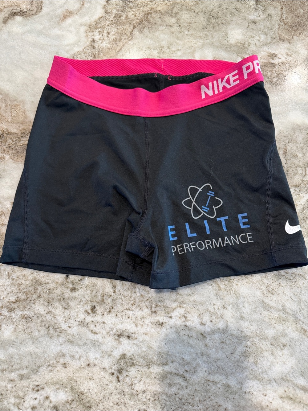 Nike Women’s Black Bike Shorts with Pink Waistband